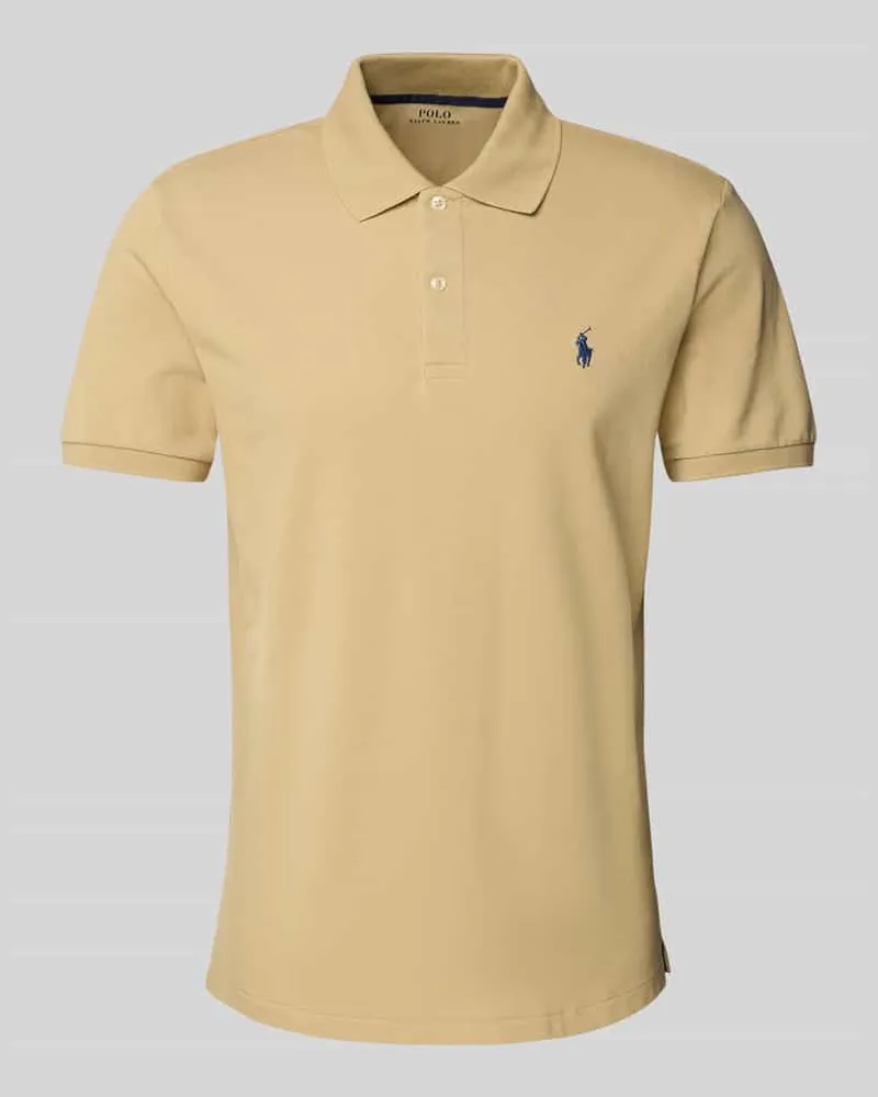 Ralph Lauren Tailored Fit Poloshirt mit Logo-Stitching Camel