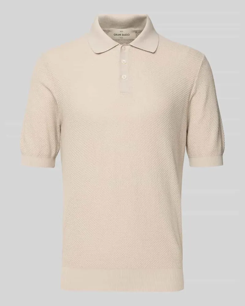 Gran Sasso Regular Fit Poloshirt mit Strukturmuster Beige