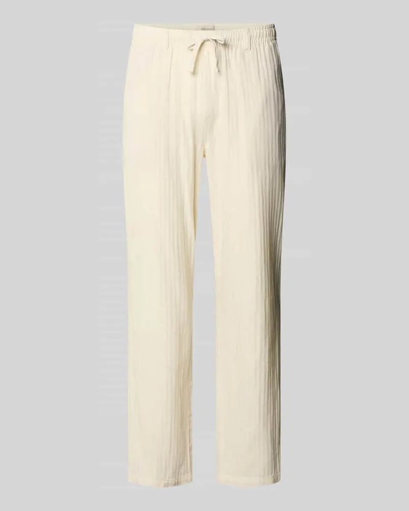 Blend Hose aus Leinen-Baumwoll-Mix Modell 'MAXIM Offwhite