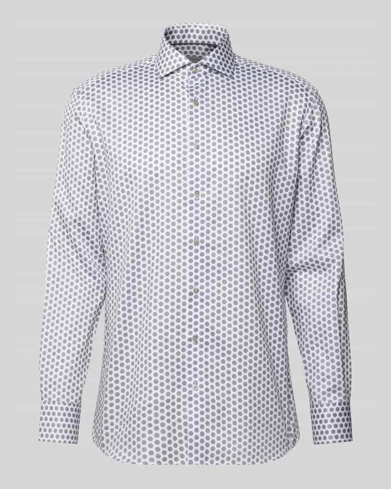 Eterna Modern Fit Business-Hemd aus Baumwolle mit Kentkragen Hellgrau