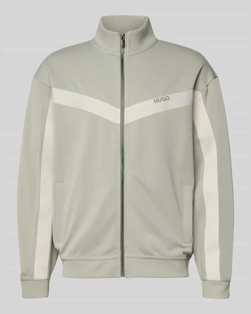 HUGO BOSS Relaxed Fit Sweatjacke mit Baumwoll-Anteil Modell 'DARTI Mint