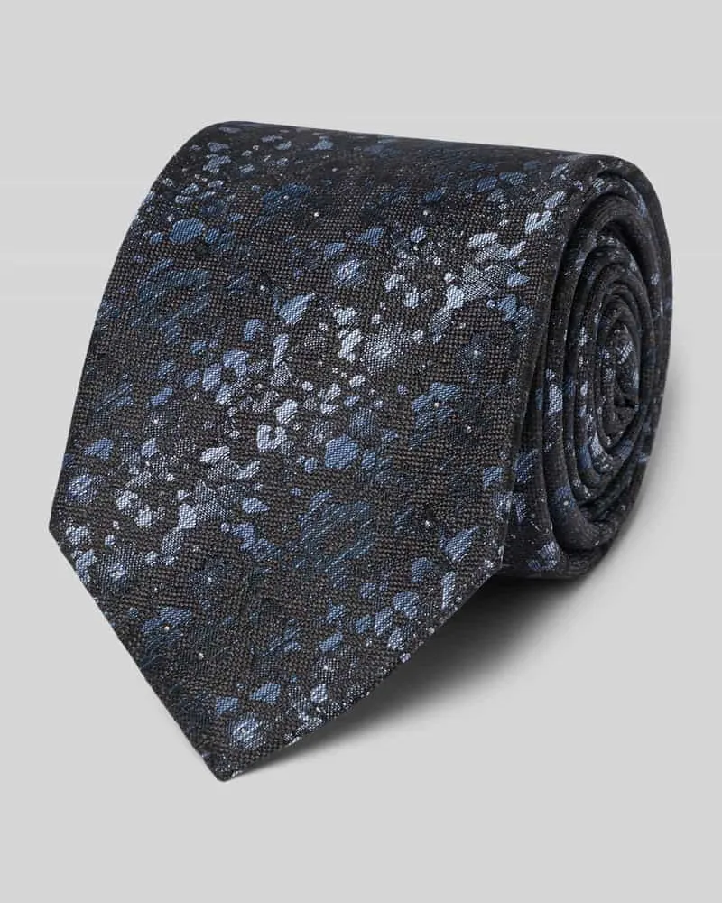 Monti Krawatte aus Seide im Allover-Look (7,5 cm Blau