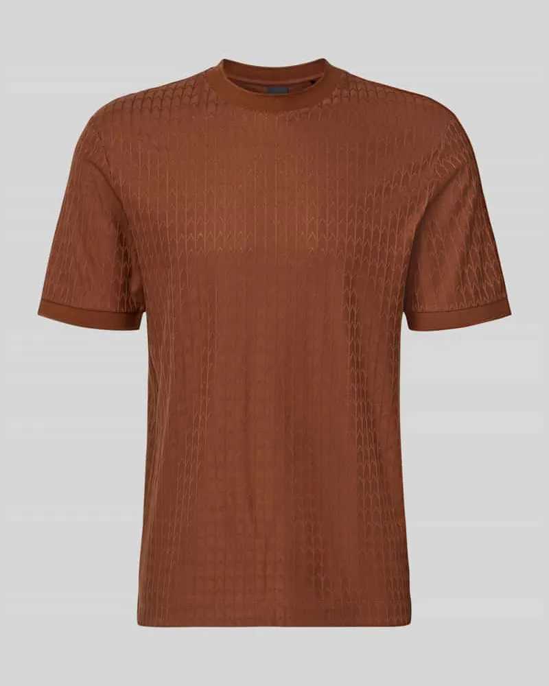 HUGO BOSS Regular Fit T-Shirt aus reiner Baumwolle Modell 'Thompson 321 Mittelbraun