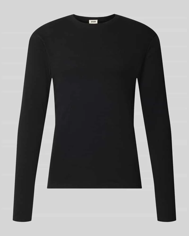 Drykorn Slim Fit Longsleeve aus reiner Baumwolle Modell 'Enil Black