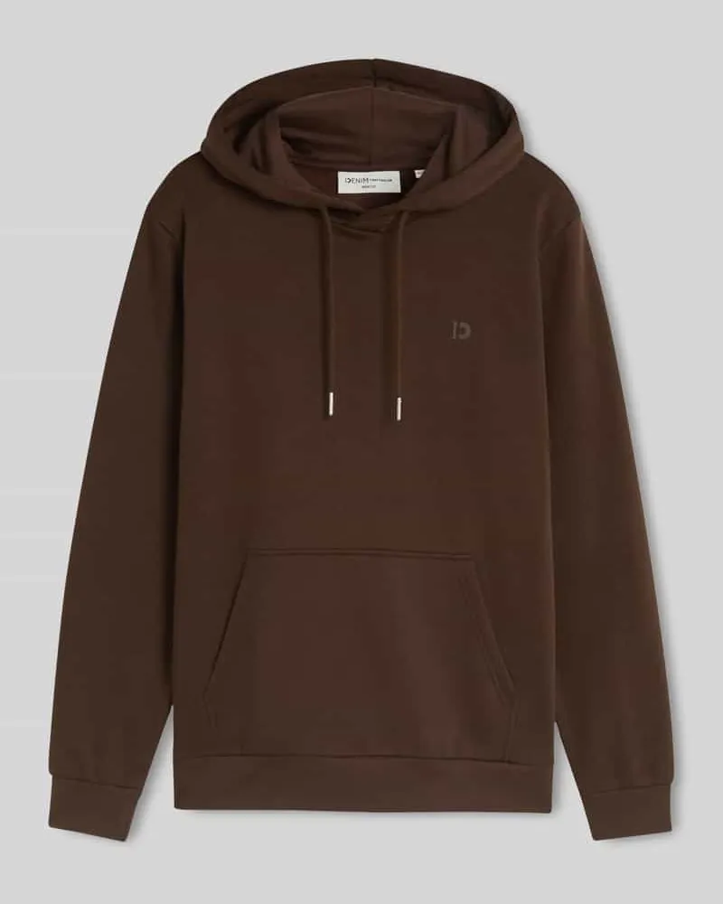 Tom Tailor Regular Fit Hoodie aus Baumwoll-Mix Dunkelbraun