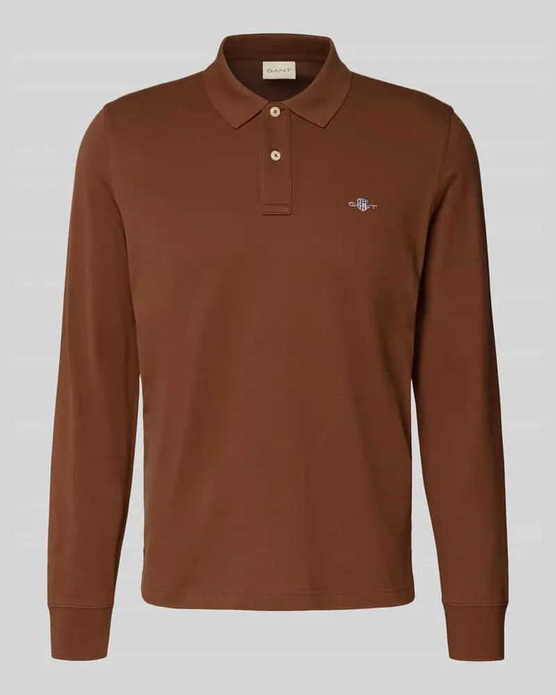 Gant Regular Fit Poloshirt mit Label-Stitching Hellbraun