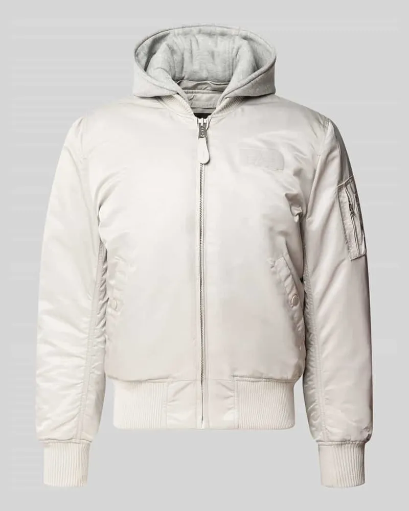 Alpha Industries Regular Fit Bomberjacke mit Kapuze Hellgrau