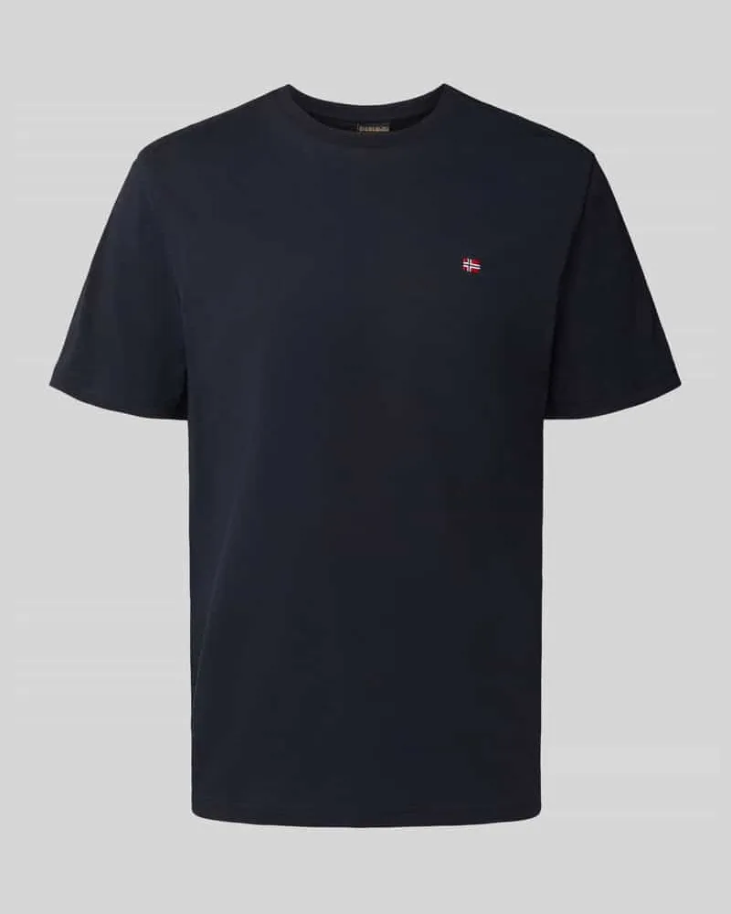 Napapijri T-Shirt mit Label-Stitching und Rundhalsausschnitt 