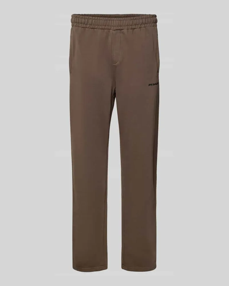 PEGADOR Sweathose mit elastischem Bund Dunkelbraun