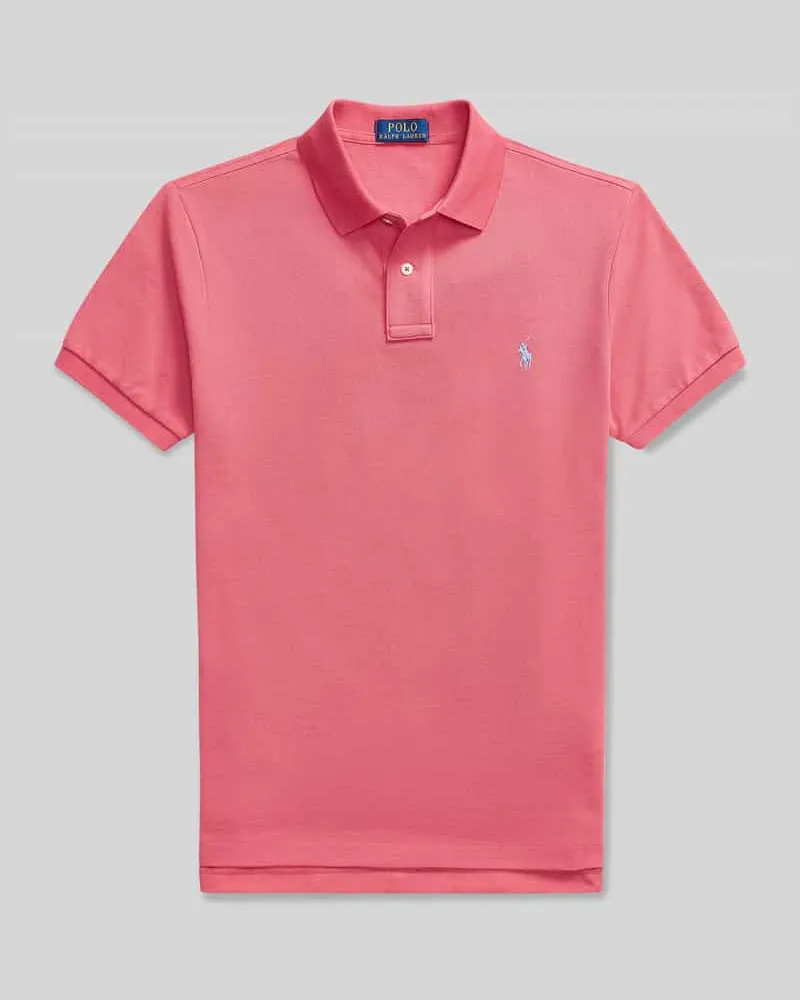 Ralph Lauren Slim Fit Poloshirt aus reiner Baumwolle Altrosa