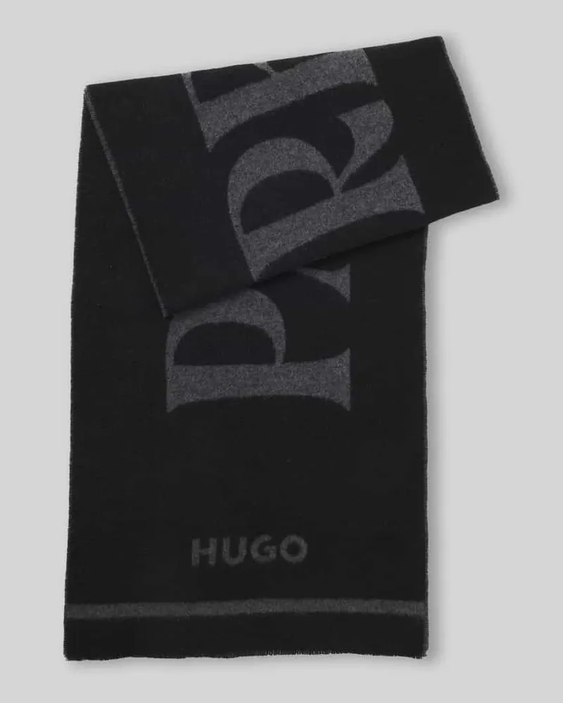HUGO BOSS Schal mit Woll-Anteil Modell 'Martyn Black