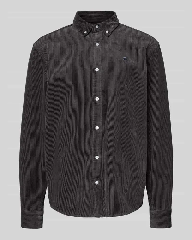 Carhartt WIP Regular Fit Freizeithemd in Cord-Optik Modell 'Madison Anthrazit