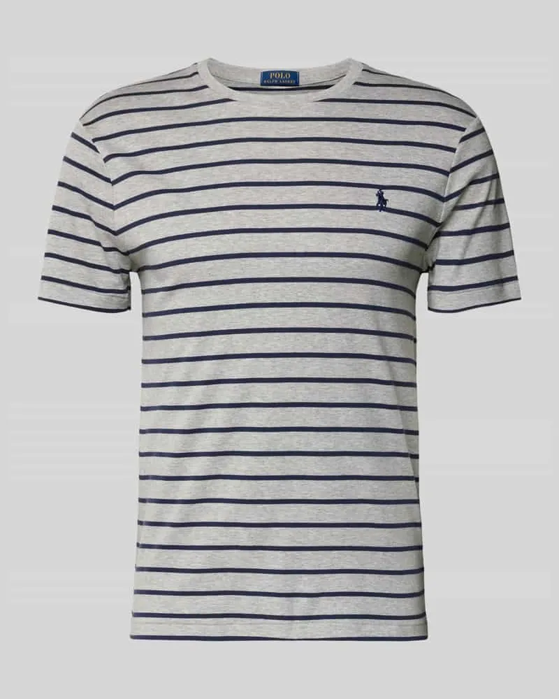 Ralph Lauren T-Shirt mit Label-Stitching Hellgrau