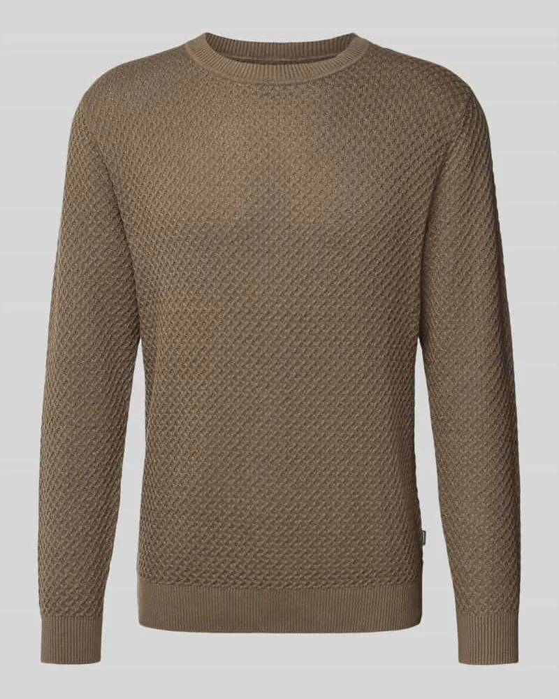 Jack & Jones Strickpullover mit Strukturmuster Modell 'BARKLEY Taupe