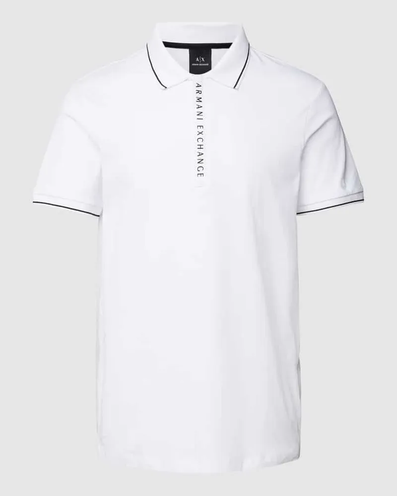 Armani Exchange Poloshirt mit Kontraststreifen Weiss