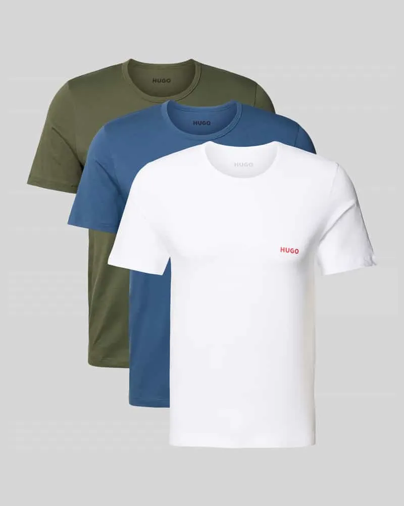 HUGO BOSS Regular Fit T-Shirt-Set aus reiner Baumwolle Modell 'T-SHIRT RN TRIPLET P Oliv