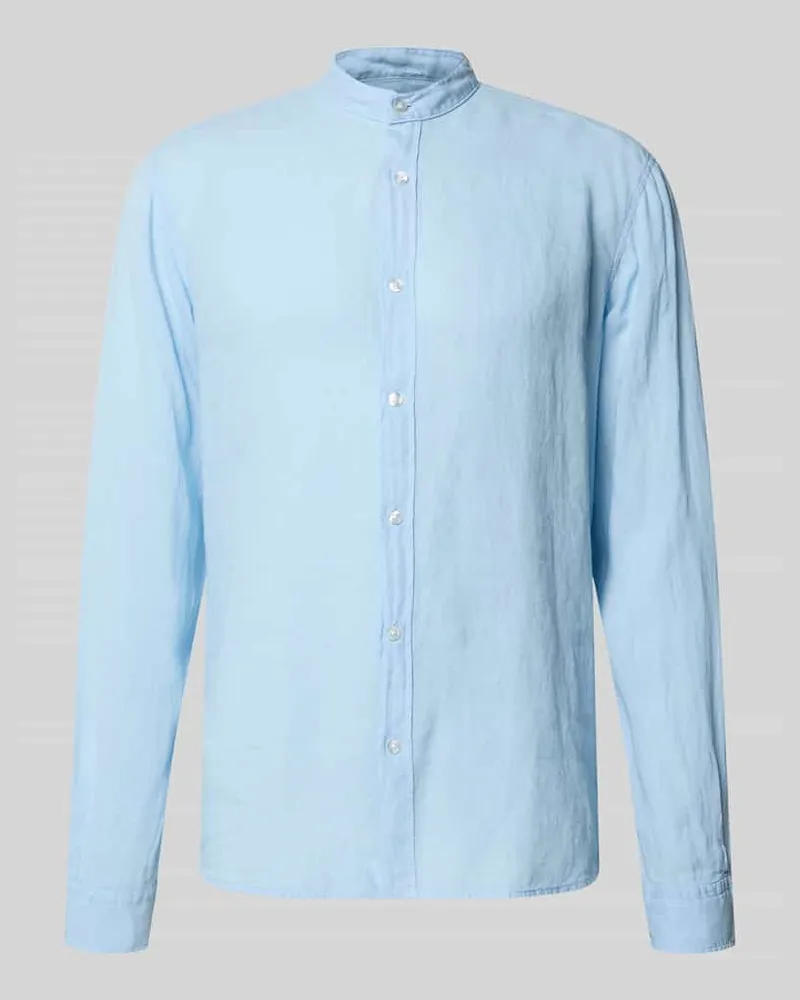 HUGO BOSS Regular Fit Freizeithemd aus reinem Leinen Modell 'RACE_1_M Ocean