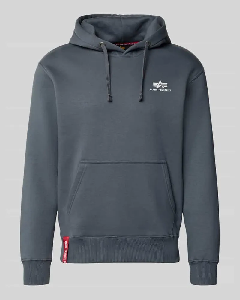 Alpha Industries Hoodie mit Label-Details Mittelgrau