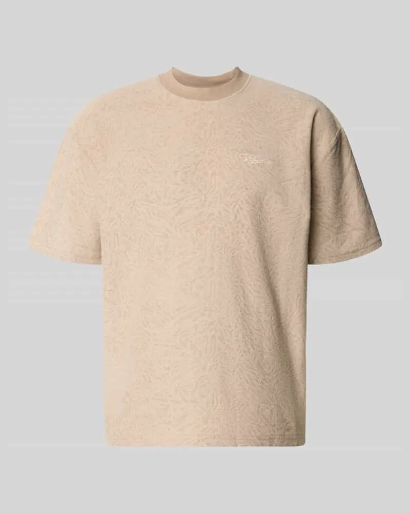 PEGADOR Oversized T-Shirt mit Label-Stitching Modell 'Murlo Taupe