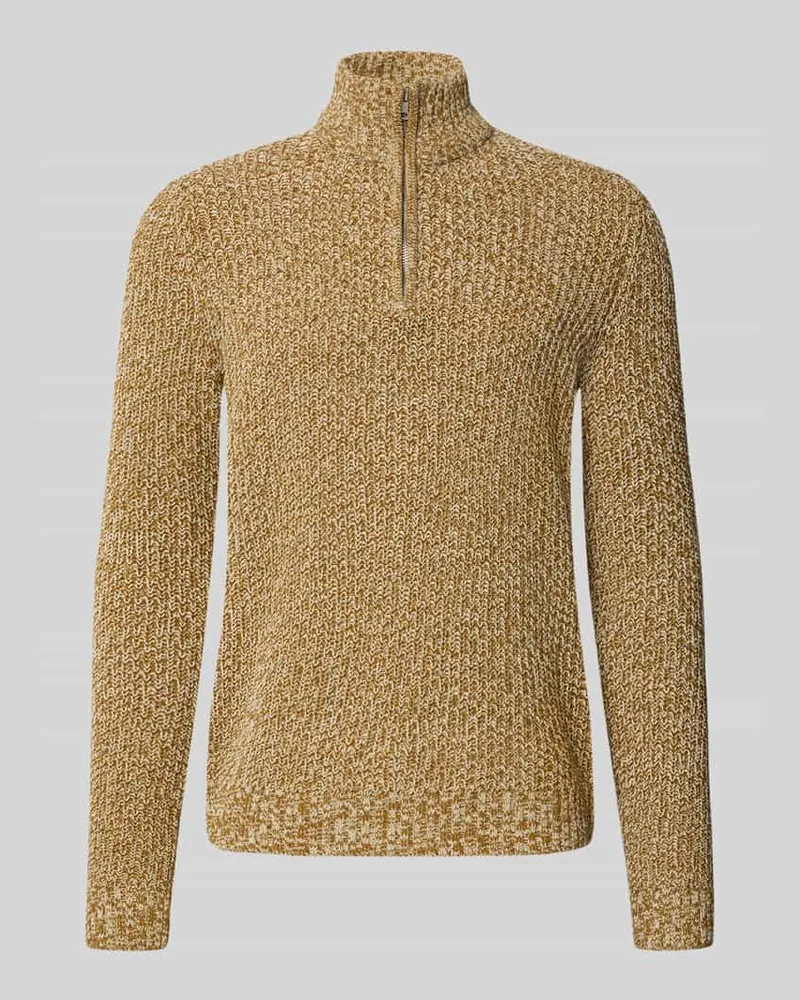 Only & Sons Regular Fit Troyer mit kurzem Reißverschluss Modell 'JOIN Beige