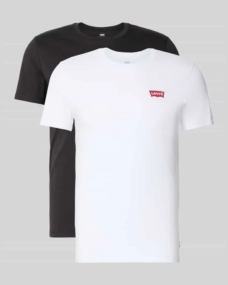 Levi's Slim Fit T-Shirt aus reiner Baumwolle Modell '2PK CREWNECK GRAPHIC Black