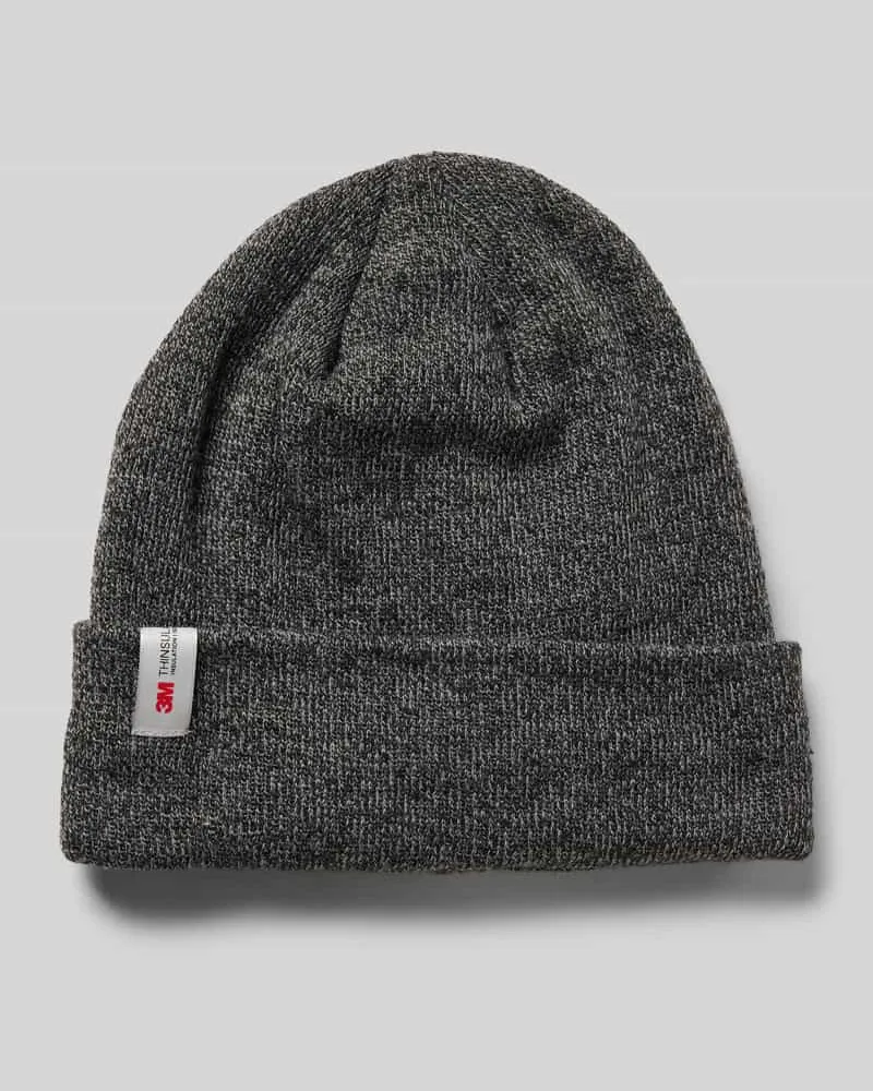 Müller Headwear Beanie mit Label-Detail Anthrazit