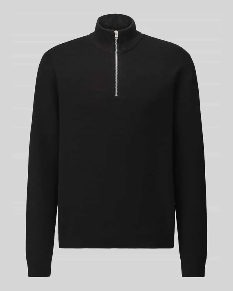 Only & Sons Regular Fit Troyer aus reiner Baumwolle Modell 'TING Black