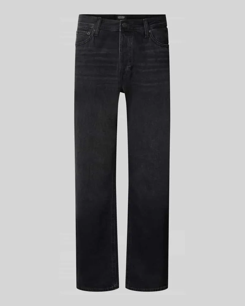 Jack & Jones Straight Fit Jeans mit Escorial Woll-Anteil Modell 'Chris Black