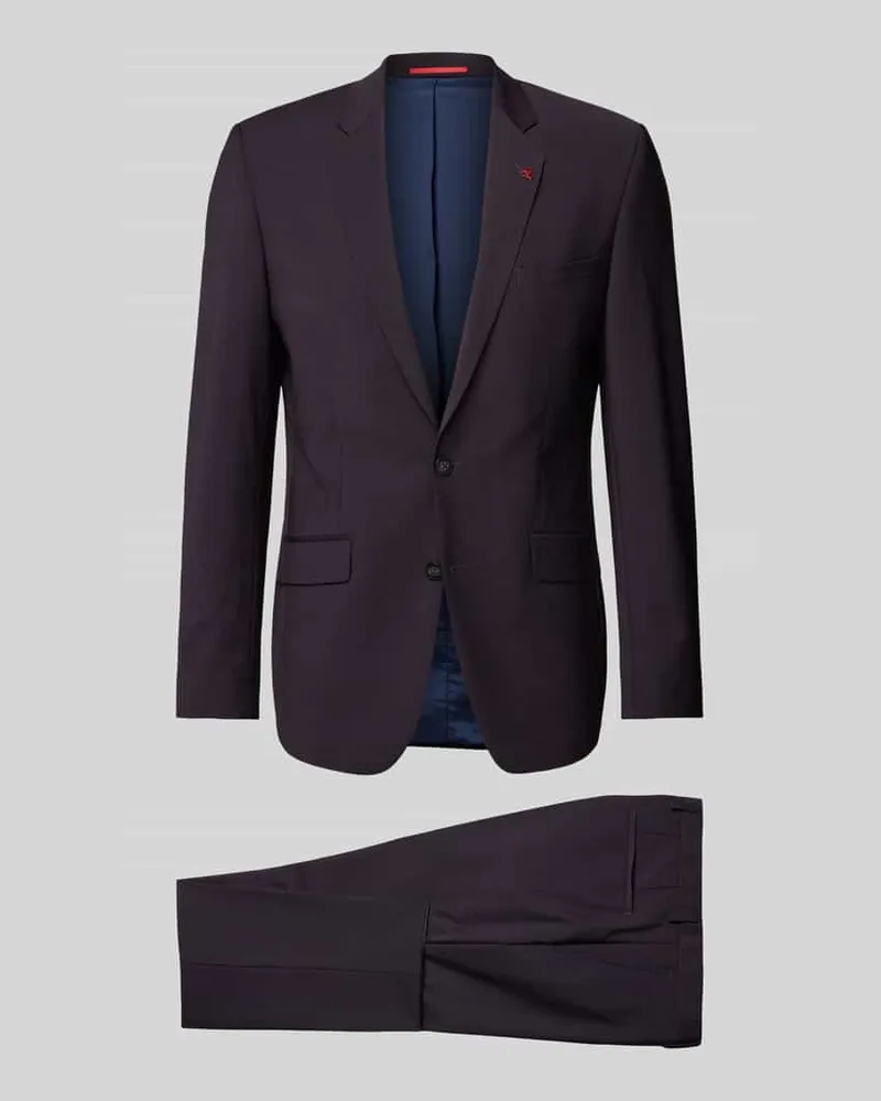 Roy Robson Slim Fit Anzug aus Schurwoll-Mix mit Pin am Revers 
