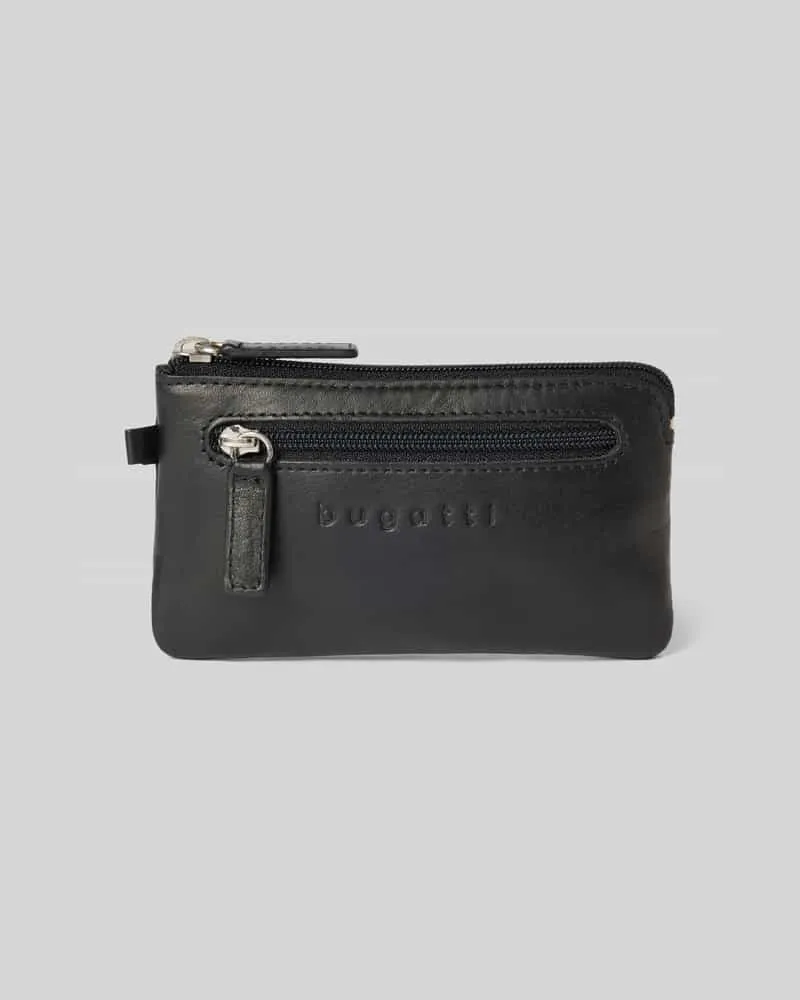 Bugatti Schlüsseletui aus Leder mit Reißverschlusstasche Modell 'PRIMO Black