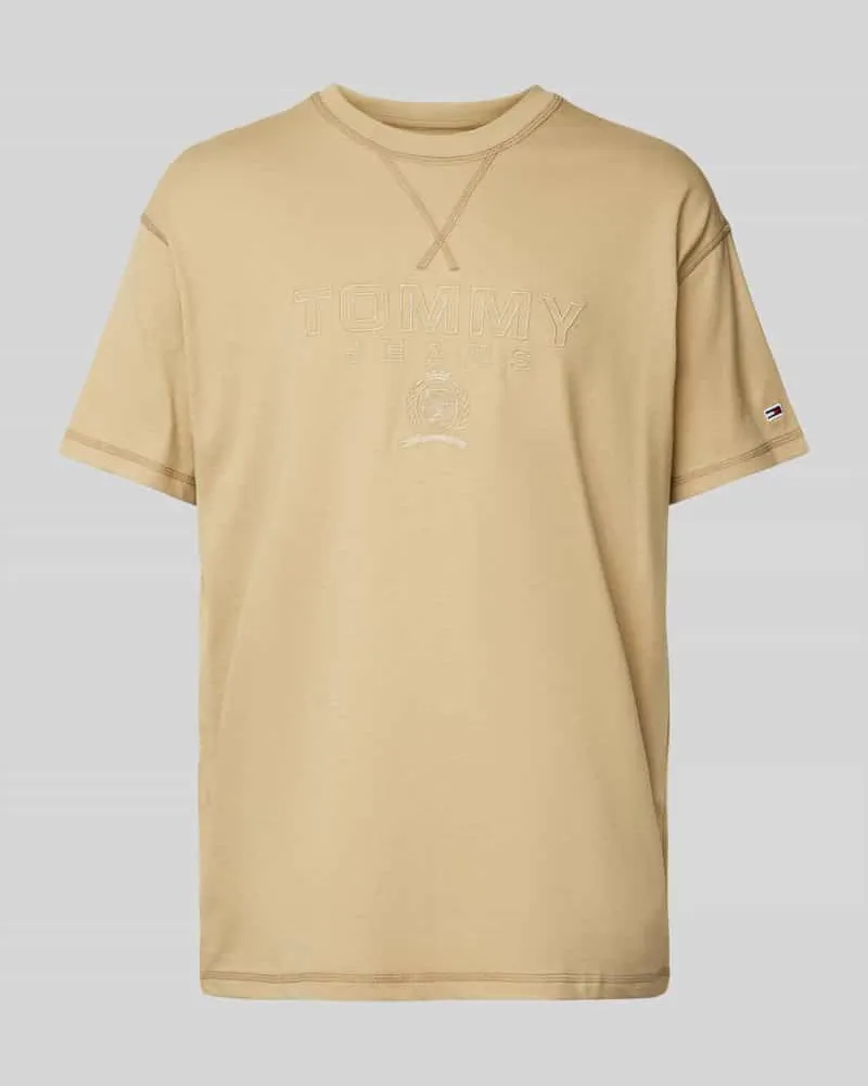 Tommy Hilfiger Regular Fit T-Shirt aus reiner Baumwolle mit Label Stitching 