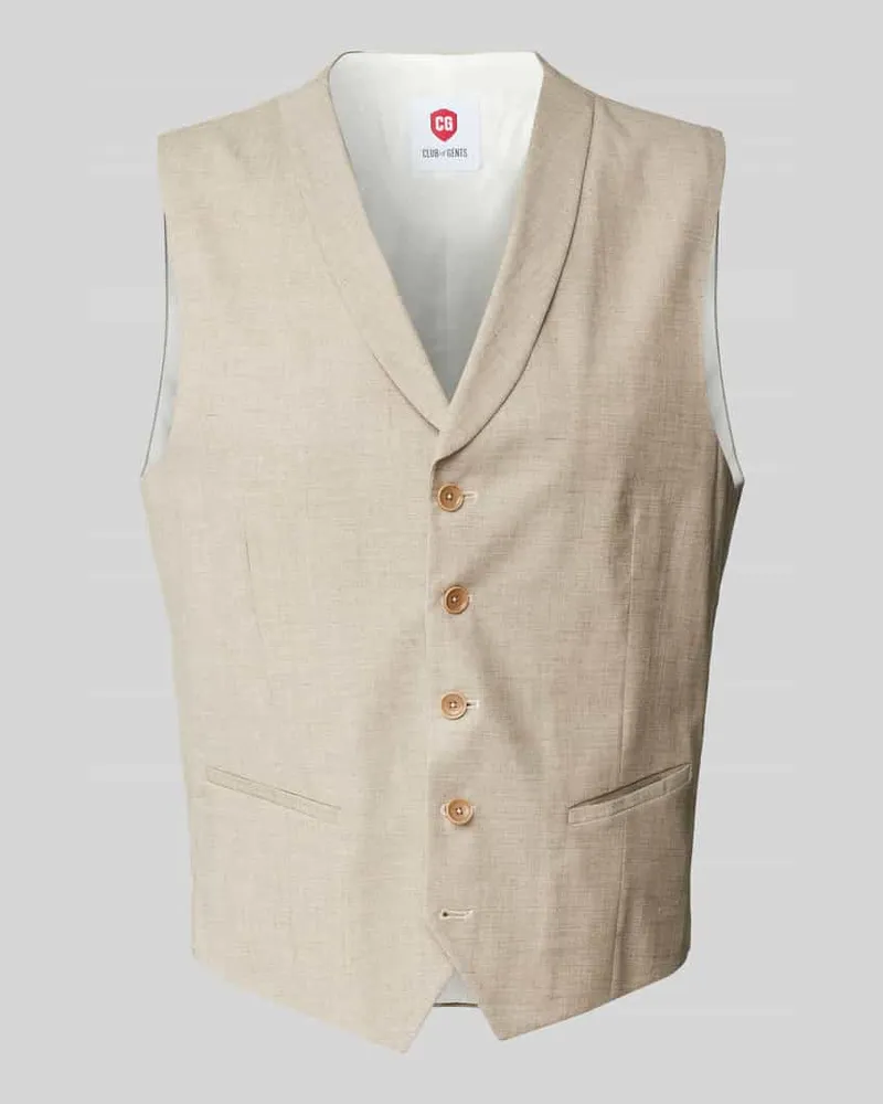 CG Regular Fit Weste mit Schurwoll- und Leinen-Anteil Modell 'Paddy Sand