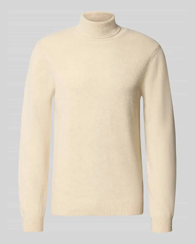 Casual Friday Strickpullover mit Rollkragen Offwhite