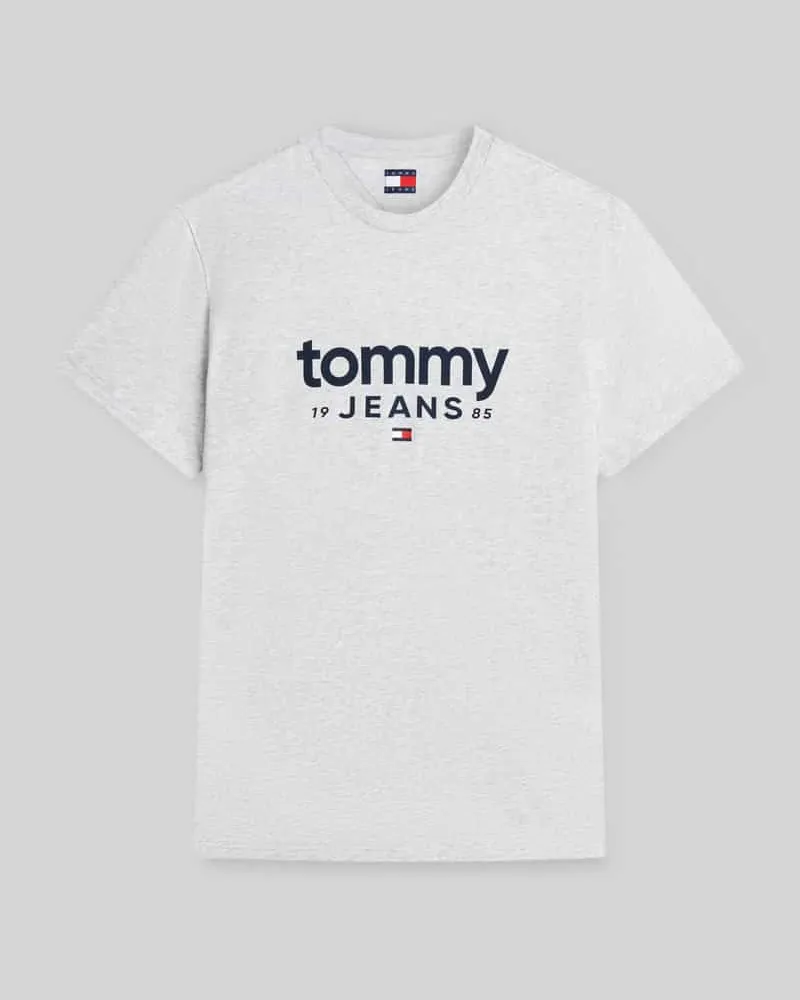 Tommy Hilfiger Relaxed Fit T-Shirt aus reiner Baumwolle mit Label-Schriftzug Hellgrau