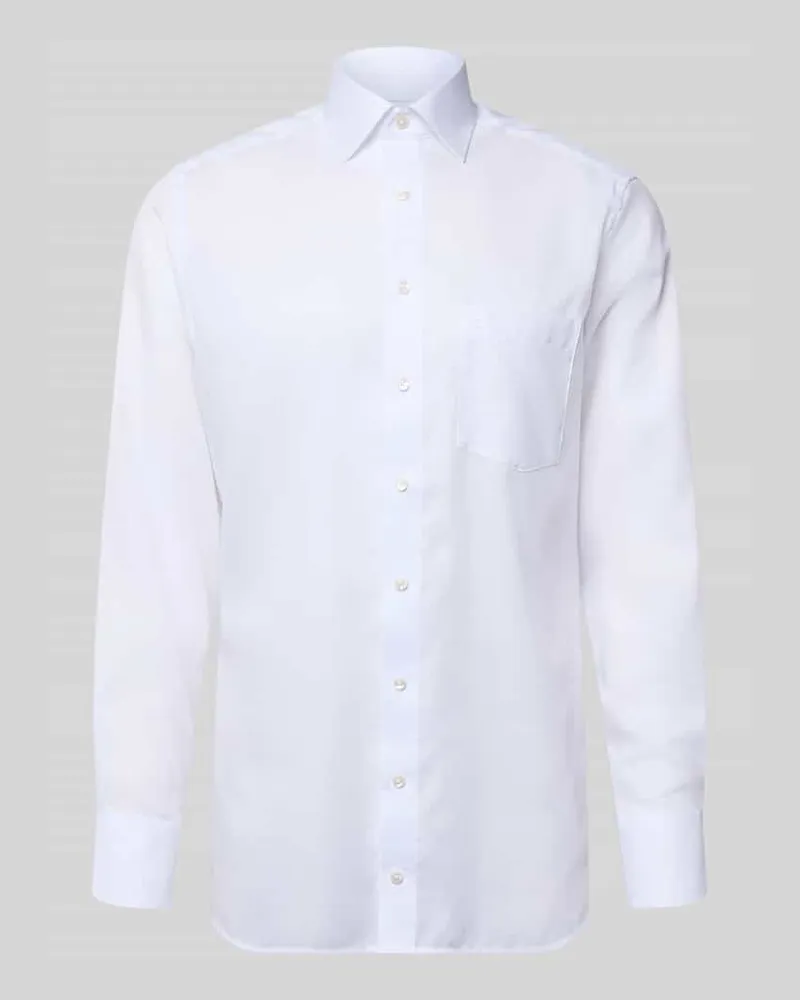 Olymp Modern Fit Business-Hemd aus Baumwolle mit Kentkragen Weiss