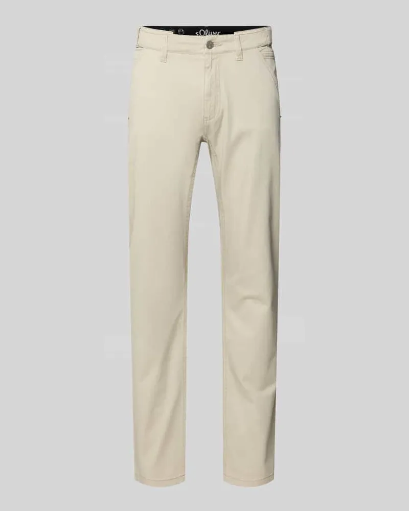 S.Oliver Regular Fit Chino aus Baumwoll-Mix Beige