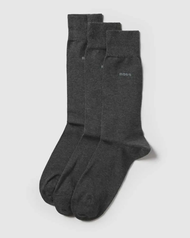 HUGO BOSS Socken mit Label-Detail im 3er-Pack Mittelgrau