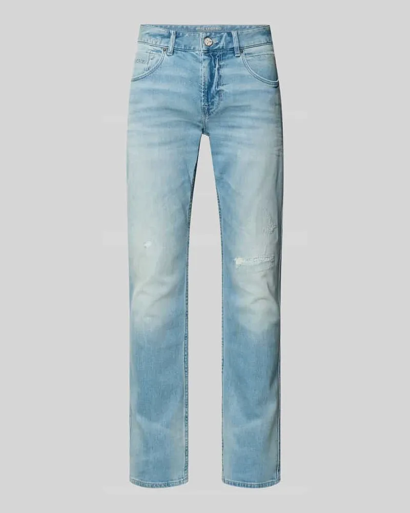 PME Legend Regular Fit Jeans im Used-Look Modell 'Nightflight Hellblau