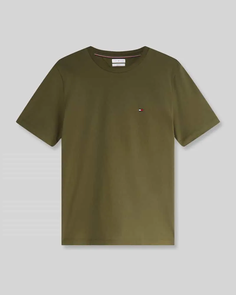 Tommy Hilfiger Regular Fit T-Shirt aus reiner Baumwolle Oliv