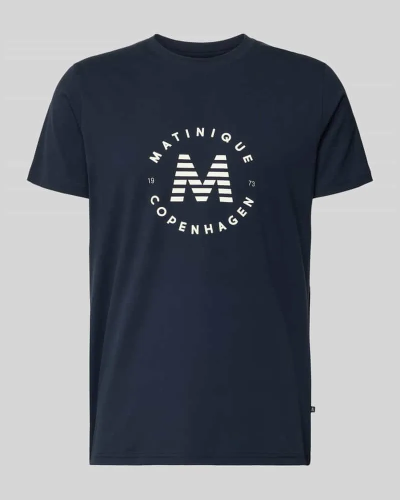 Matinique T-Shirt mit Label-Print Modell 'Jeramy Marine