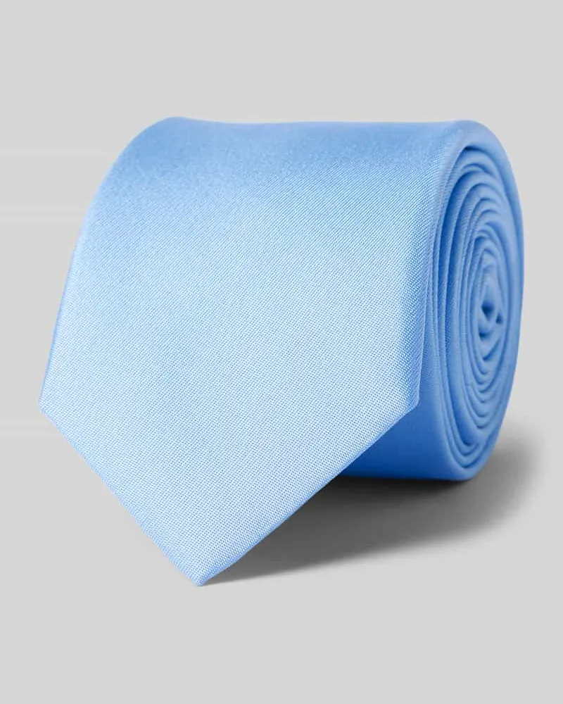 Olymp Seidenkrawatte im unifarbenen Design Bleu