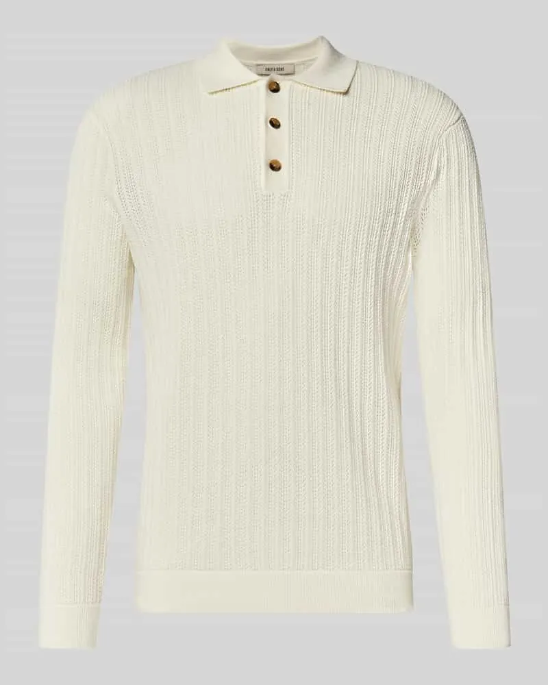 Only & Sons Regular Fit Poloshirt aus Baumwoll-Mix Modell 'MOON Offwhite