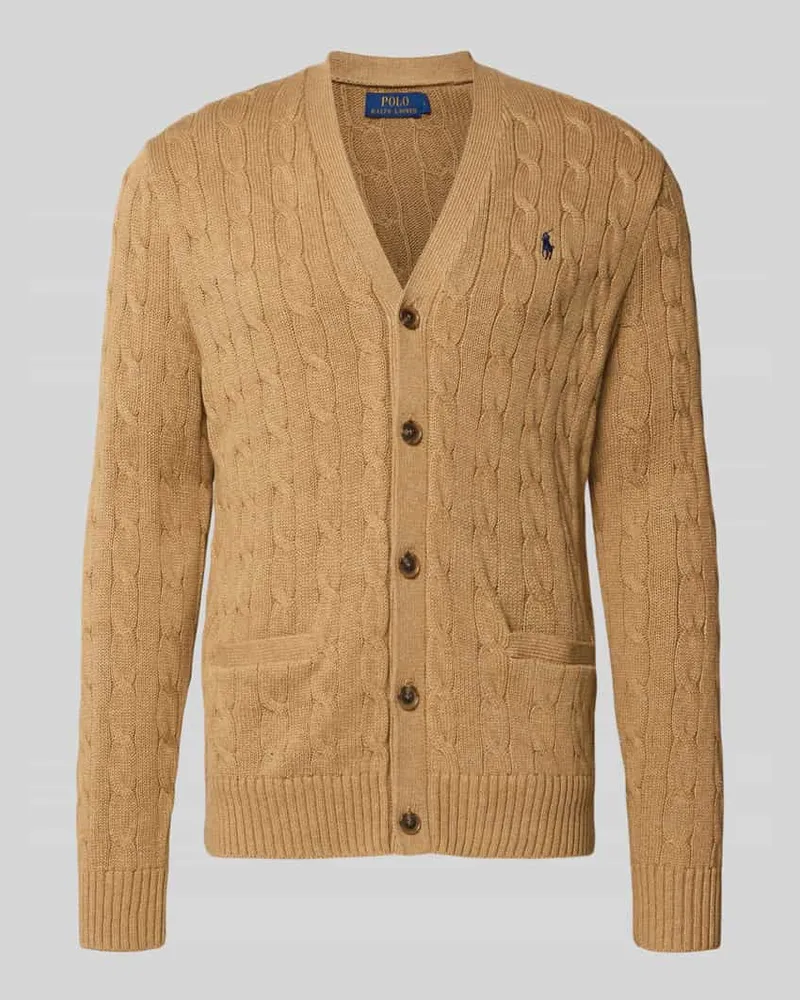 Ralph Lauren Strickjacke mit Knopfleiste Camel