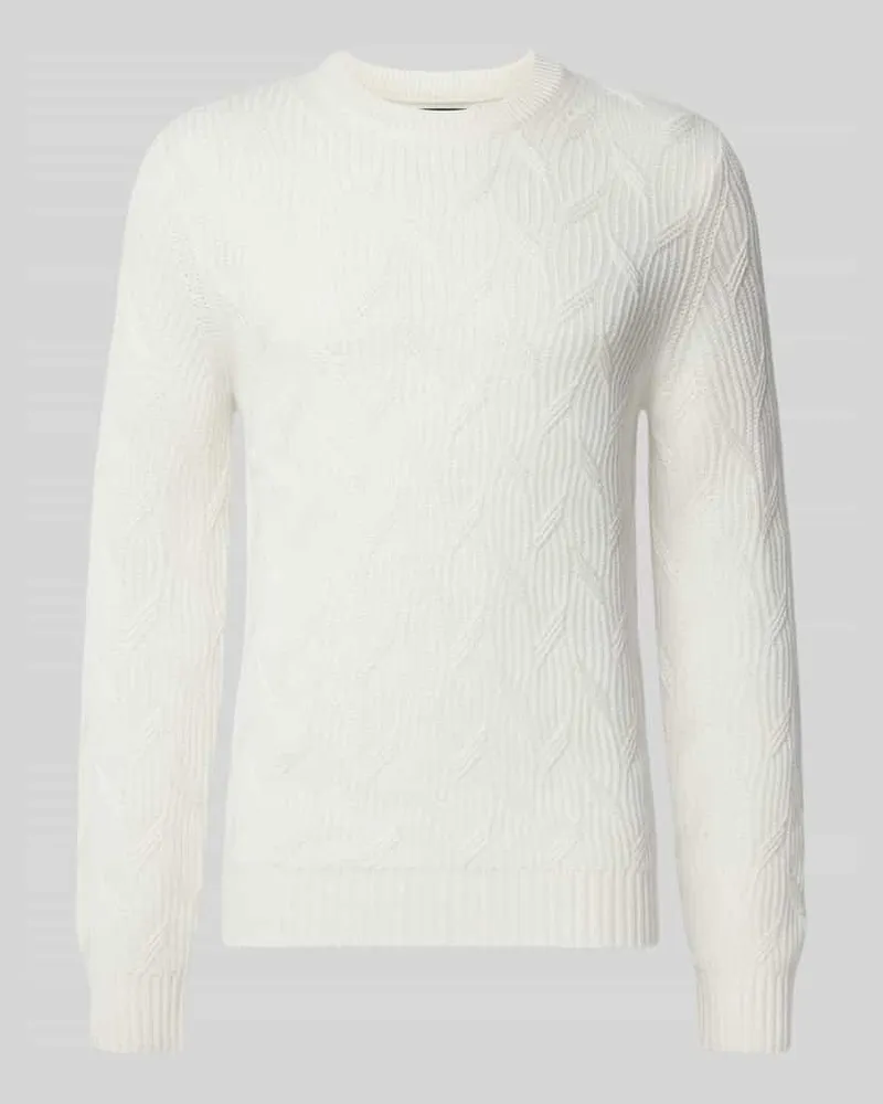 Christian Berg Strickpullover mit Kaschmir-Anteil Offwhite