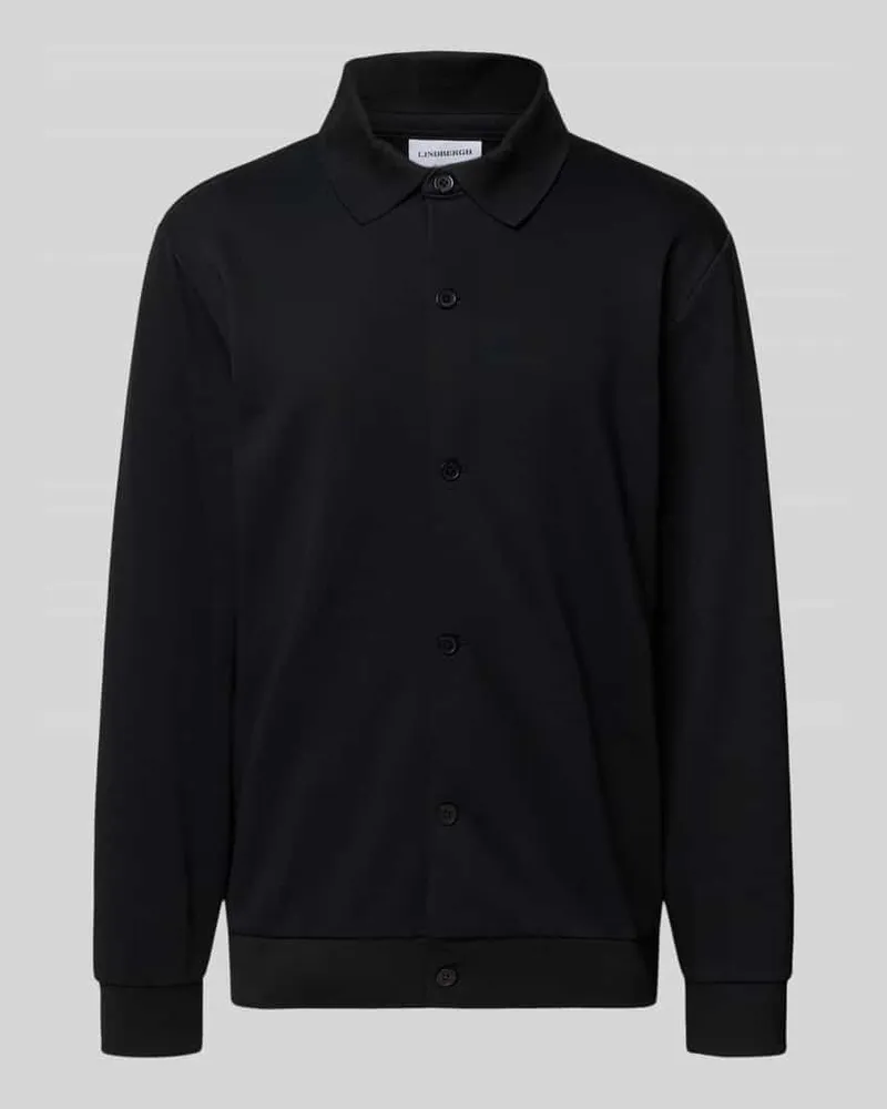 Lindbergh Regular Fit Sweatjacke aus Baumwoll-Mix Black
