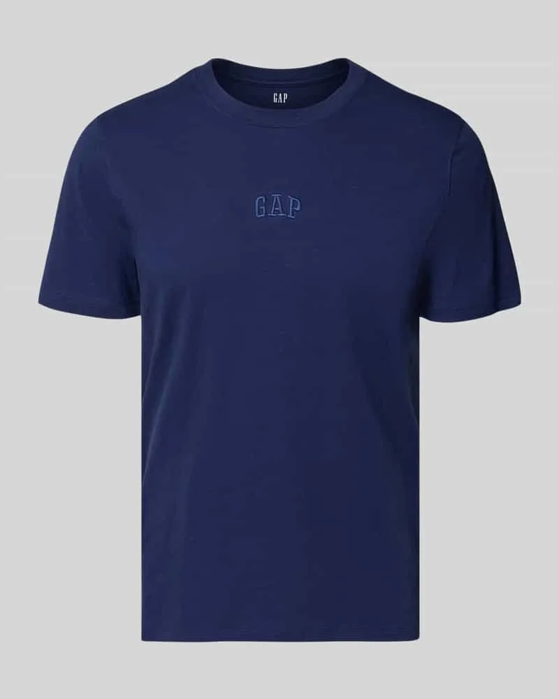 GAP T-Shirt mit Rundhalsausschnitt und Label-Stitching Marine