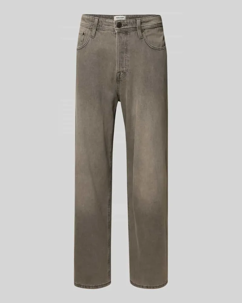Jack & Jones Straight Fit Jeans im 5-Pocket-Design Modell 'Alex Hellgrau