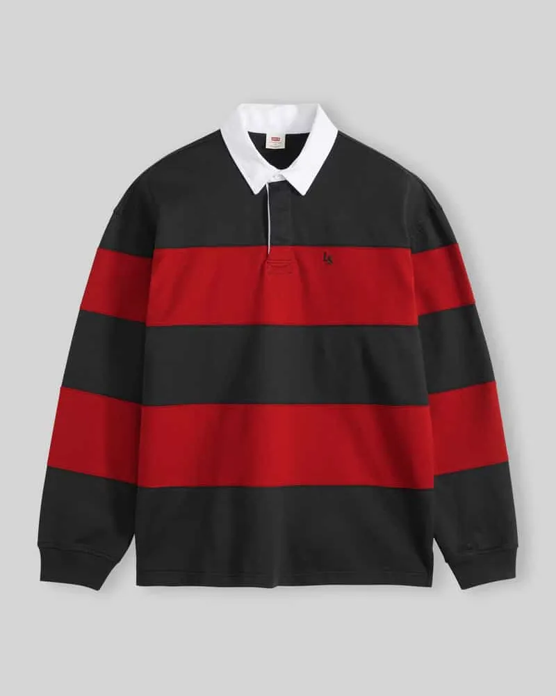 Levi's Rugbyshirt mit kontrastierendem Polokragen Rot