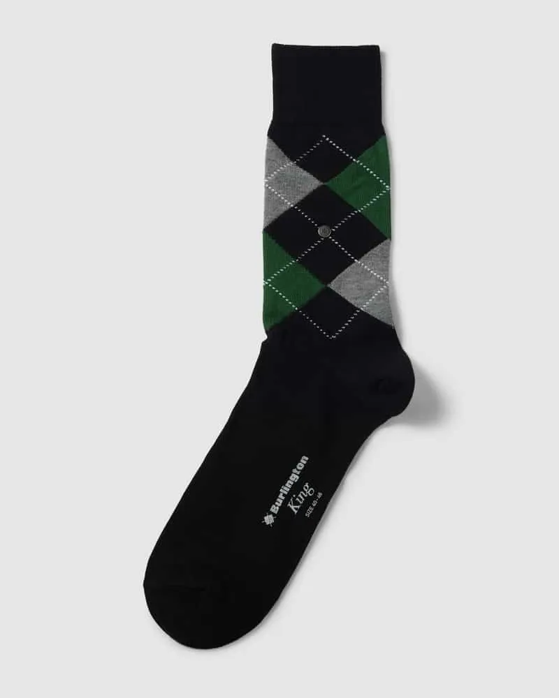 Burlington Socken mit Karomuster Modell 'KING Black