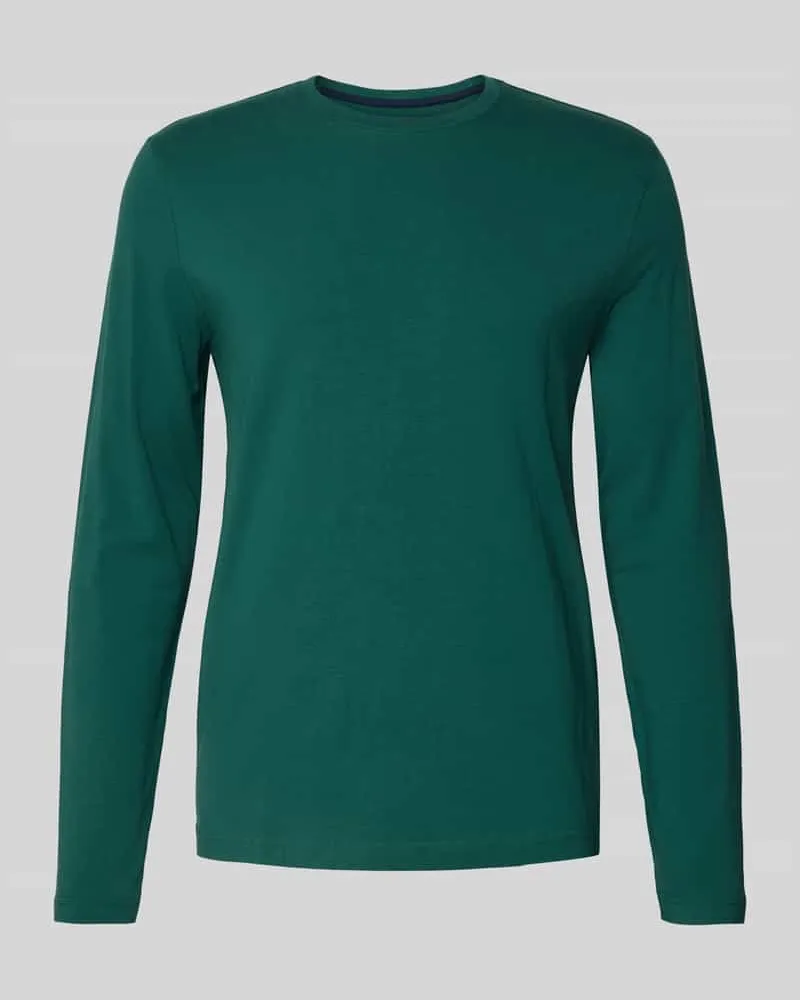 Christian Berg Longsleeve mit geripptem Rundhalsausschnitt Metallic